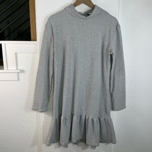 Buru side, zip turtleneck, Gray Mini Dress